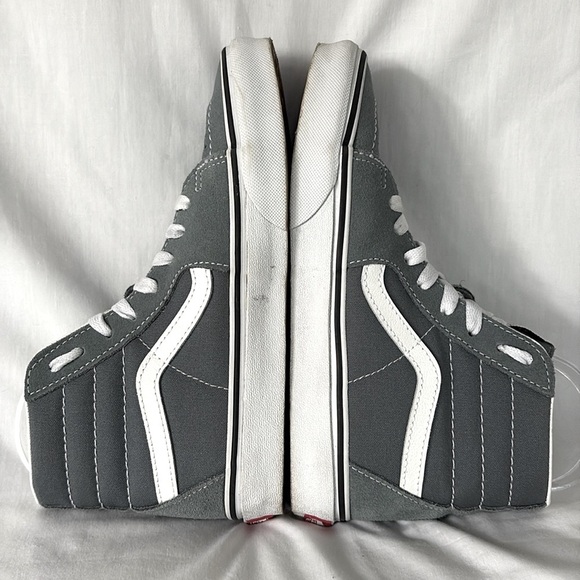 Vans Sk8-Hi Sneakers Gray White High Top Suede Skateboard Skater Shoes Women 6.5 - Picture 8 of 12
